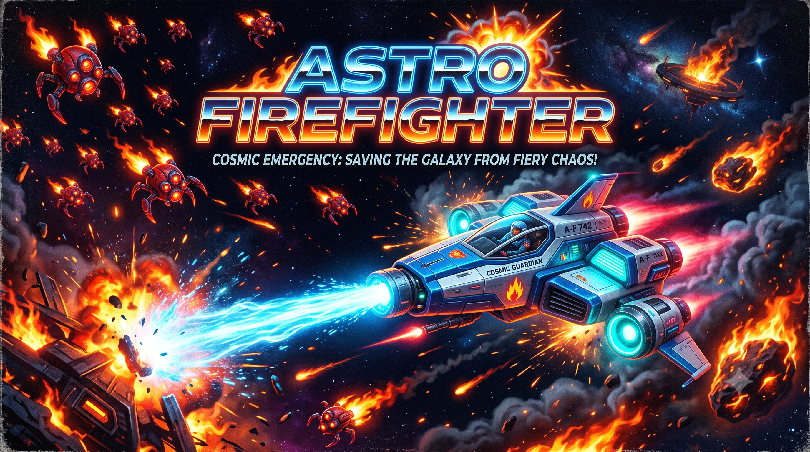 Astro Fire Fighter Gameplay Screenshot
